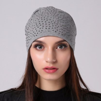 Sparkling Chic Rhinestone Slouchy Beanie - Image 2