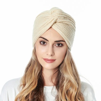 Chic Cross Knit Beanie Hat