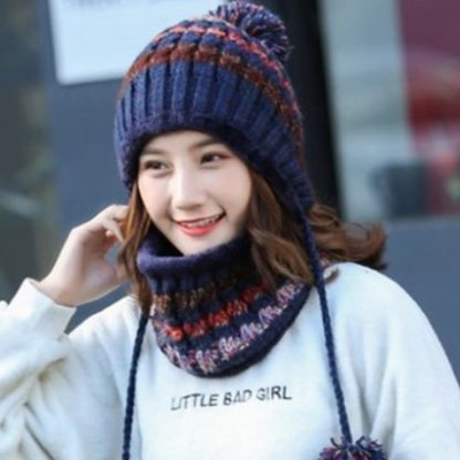 Snowflake Serenity Knit Cap and Collar Combo - Image 2