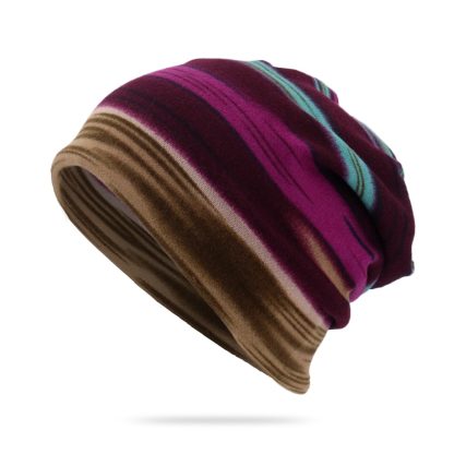 Stylish Striped Soft Beanie - Image 3