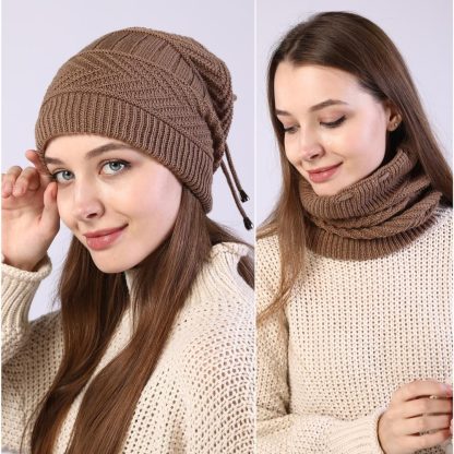 Stretchy Beanie Hat Scarf Combo