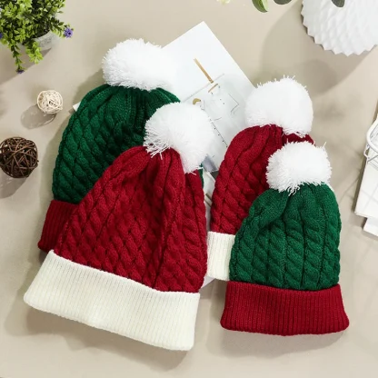 Knitted Christmas Pompom Hat - Image 4