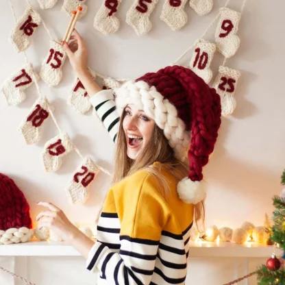 Long Knit Santa Beanie - Image 3
