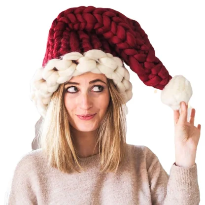 Long Knit Santa Beanie - Image 5