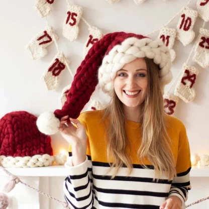 Long Knit Santa Beanie - Image 2