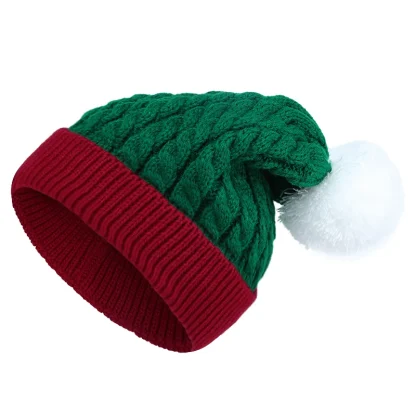 Knitted Christmas Pompom Hat