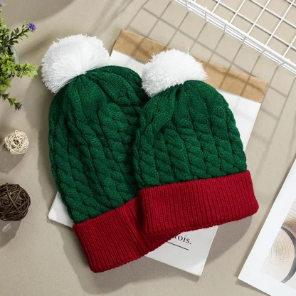 Knitted Christmas Pompom Hat - Image 3
